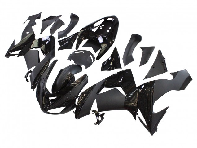 Beste Kawasaki ZX10R Motorrad Verkleidung 2006-2007 - Matt Schwarz Glanzendes Schwarz