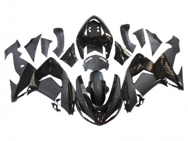 Beste Kawasaki ZX10R Motorrad Verkleidung 2006-2007 - Matt Schwarz Glanzendes Schwarz