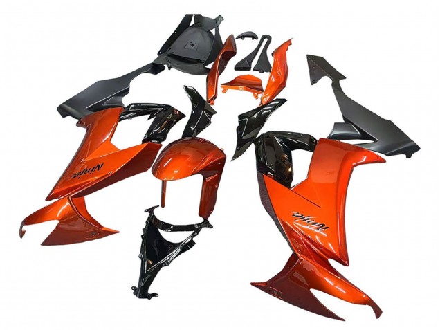 Beste Kawasaki ZX10R Motorrad Verkleidung 2008-2010 - Burnt Orange Schwarz