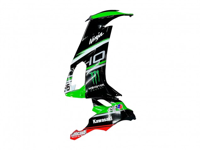 Beste Kawasaki ZX10R Motorrad Verkleidung 2008-2010 - Grun Weiss Rot Schwarz Monster Elf 66