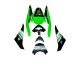 Beste Kawasaki ZX10R Motorrad Verkleidung 2008-2010 - Grun Weiss Rot Schwarz Monster Elf 66