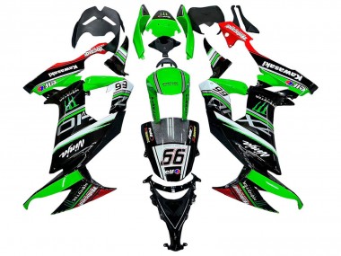 Beste Kawasaki ZX10R Motorrad Verkleidung 2008-2010 - Grun Weiss Rot Schwarz Monster Elf 66