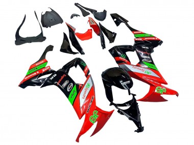 Beste Kawasaki ZX10R Motorrad Verkleidung 2008-2010 - Rot Grun Schwarz
