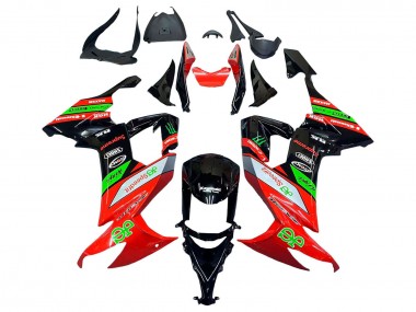 Beste Kawasaki ZX10R Motorrad Verkleidung 2008-2010 - Rot Grun Schwarz