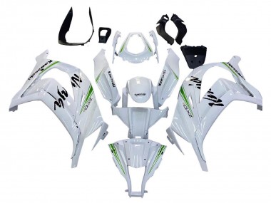 Beste Kawasaki ZX10R Motorrad Verkleidung 2011-2015 - Weiss Grun Streifen Schwarz Ninja