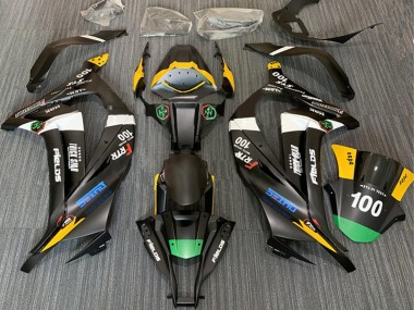 Beste Kawasaki ZX10R Motorrad Verkleidung 2011-2015 - Matt Schwarz Weiss Gelb Grun Elf Trick Star Frtr 100