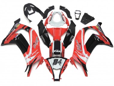 Beste Kawasaki ZX10R Motorrad Verkleidung 2011-2015 - Weiss Rot Glanzendes Schwarz Pedercini 84
