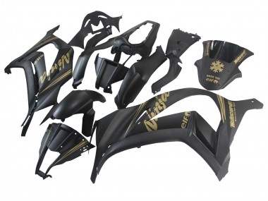 Beste Kawasaki ZX10R Motorrad Verkleidung 2011-2015 - Matt Schwarz Gold Schnee Elf