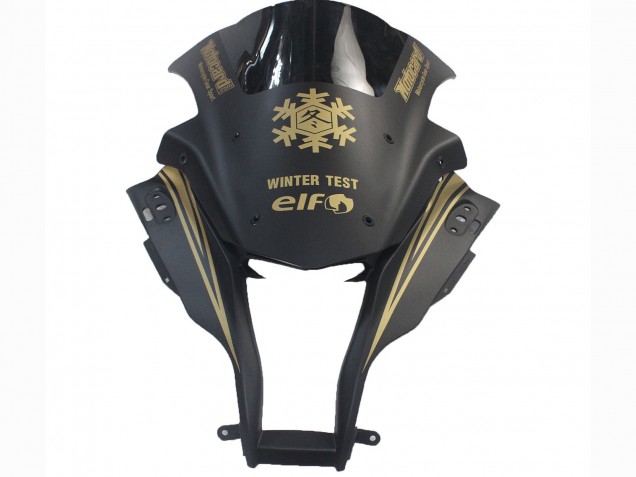 Beste Kawasaki ZX10R Motorrad Verkleidung 2011-2015 - Matt Schwarz Gold Schnee Elf