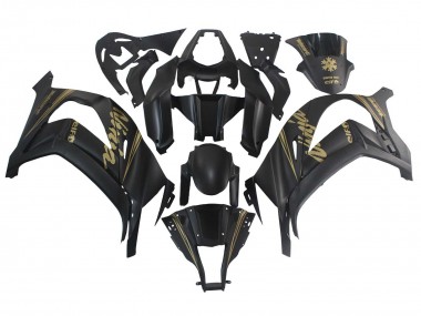 Beste Kawasaki ZX10R Motorrad Verkleidung 2011-2015 - Matt Schwarz Gold Schnee Elf