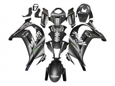 Beste Kawasaki ZX10R Motorrad Verkleidung 2011-2015 - Matt Schwarz Grun Elf