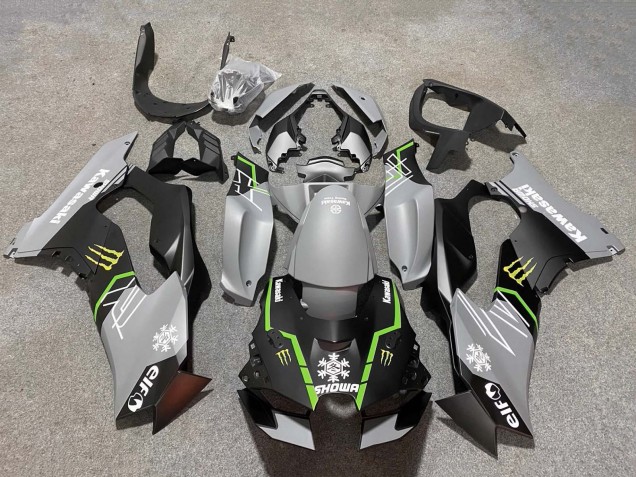Beste Kawasaki ZX10R Motorrad Verkleidung 2021-2025 - Grau Matt Schwarz Grun Weiss Elf Schnee Monster