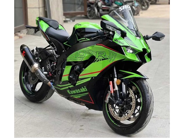 Beste Kawasaki ZX10R Motorrad Verkleidung 2021-2025 - Grun Glanzendes Schwarz