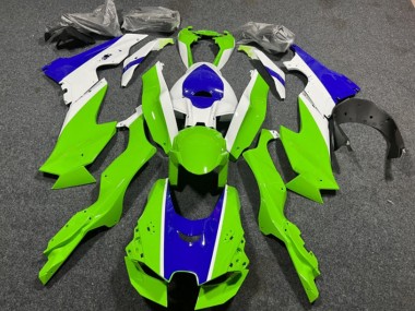 Beste Kawasaki ZX10R Motorrad Verkleidung 2021-2025 - Weiss Grun Blau