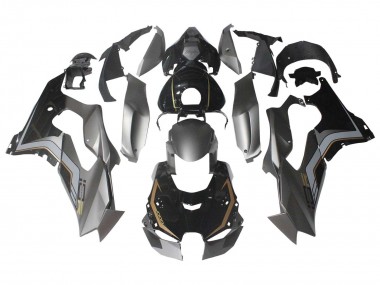 Beste Kawasaki ZX10R Motorrad Verkleidung 2021-2025 - Schwarz Grau Gold