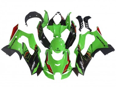 Beste Kawasaki ZX10R Motorrad Verkleidung 2021-2025 - Grun Schwarz Rot