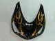 Beste Kawasaki ZX14R ZZR1400 Motorrad Verkleidung 2006-2011 - Glanzendes Schwarz Gold Flamme