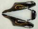 Beste Kawasaki ZX14R ZZR1400 Motorrad Verkleidung 2006-2011 - Glanzendes Schwarz Gold Flamme