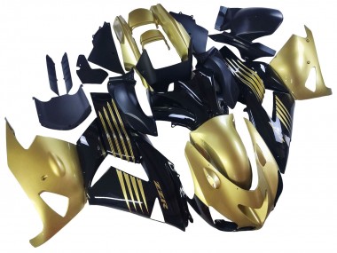 Beste Kawasaki ZX14R ZZR1400 Motorrad Verkleidung 2006-2011 - Gold Schwarz