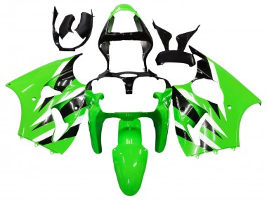 Beste Kawasaki ZX6R Motorrad Verkleidung 2000-2002 - Grun Weiss Schwarz