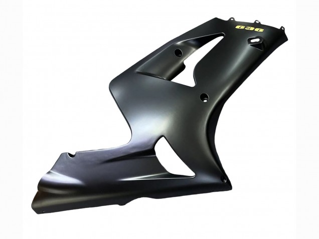 Beste Kawasaki ZX6R Motorrad Verkleidung 2003-2004 - Matt Schwarz Gold 636