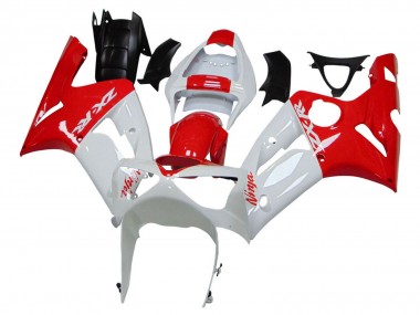 Beste Kawasaki ZX6R Motorrad Verkleidung 2003-2004 - Weiss Rot