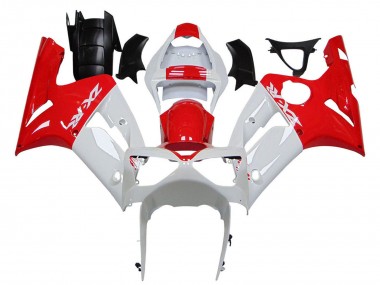 Beste Kawasaki ZX6R Motorrad Verkleidung 2003-2004 - Weiss Rot