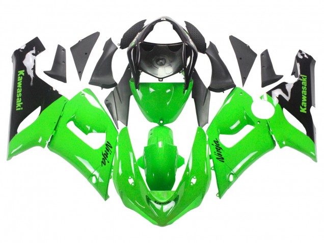 Beste Kawasaki ZX6R Motorrad Verkleidung 2005-2006 - Grun Schwarz Ninja
