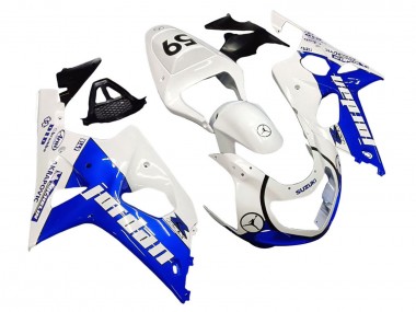 Beste Suzuki GSXR1000 Motorrad Verkleidung 2000-2002 - Weiss Blau Jordan 59