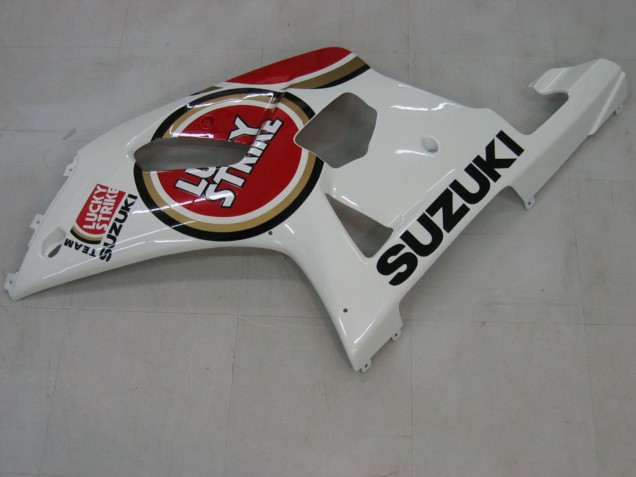 Beste Suzuki GSXR1000 Motorrad Verkleidung 2000-2002 - Weiss Rot Lucky Strike