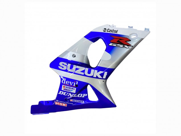 Beste Suzuki GSXR1000 Motorrad Verkleidung 2000-2002 - Blau Weiss Silber Castrol Dunlop