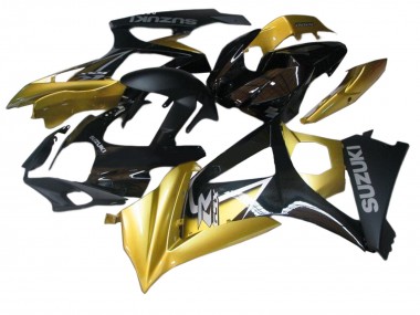 Beste Suzuki GSXR 1000 Motorrad Verkleidung 2007-2008 - Gold Schwarz Silber Aufkleber