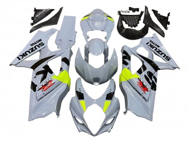 Beste Suzuki GSXR 1000 Motorrad Verkleidung 2007-2008 - Hellgrau Grun Schwarz