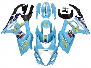 Beste Suzuki GSXR 1000 Motorrad Verkleidung 2007-2008 - Hellblau Gelb Schwarz Motul Rizla