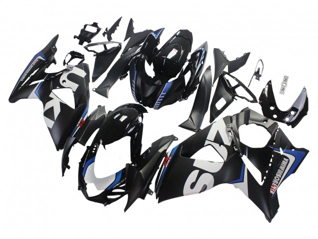 Beste Suzuki GSXR 1000 Motorrad Verkleidung 2009-2016 - Matt Schwarz Weiss Blau