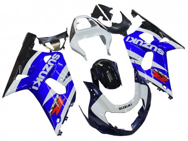 Beste Suzuki GSXR 600 / GSXR 750 Motorrad Verkleidung 2001-2003 - Blau Weiss Glanzendes Schwarz Rot