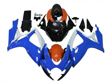 Beste Suzuki GSXR 600 / GSXR 750 Motorrad Verkleidung 2004-2005 - Weiss Blau Orange Schwarz