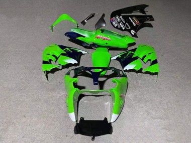 Beste Kawasaki ZX9R Motorrad Verkleidung 2000-2001 - Grun Weiss Glanzendes Schwarz