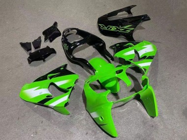 Beste Kawasaki ZX9R Motorrad Verkleidung 2000-2001 - Grun Weiss Glanzendes Schwarz