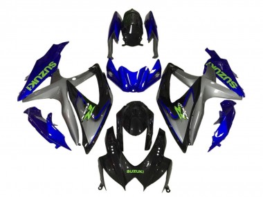 Beste Suzuki GSXR 600 / GSXR 750 Motorrad Verkleidung 2008-2010 - Blau Grau Glanzendes Schwarz Grun