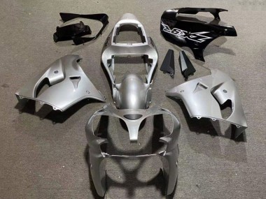 Beste Kawasaki ZX9R Motorrad Verkleidung 2002-2003 - Silber Glanzendes Schwarz