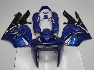 Beste Kawasaki ZX9R Motorrad Verkleidung 1994-1997 - Blau Schwarz Flamme