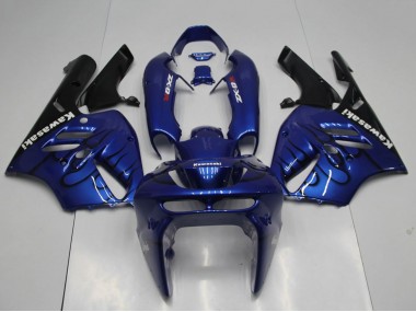 Beste Kawasaki ZX9R Motorrad Verkleidung 1994-1997 - Blau Schwarz Flamme