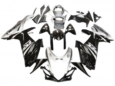Beste Suzuki GSXR 600 / GSXR 750 Motorrad Verkleidung 2011-2024 - Glanzendes Schwarz Silber