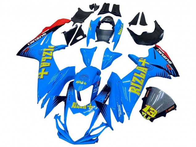 Beste Suzuki GSXR 600 / GSXR 750 Motorrad Verkleidung 2011-2024 - Blau Gold Rot Schwarz Rizla