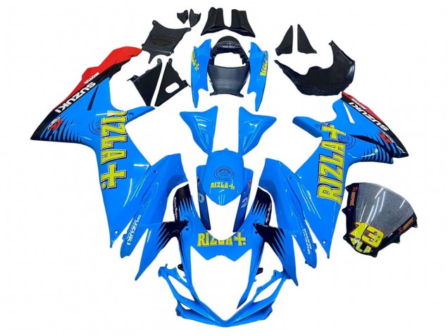 Beste Suzuki GSXR 600 / GSXR 750 Motorrad Verkleidung 2011-2024 - Blau Gold Rot Schwarz Rizla