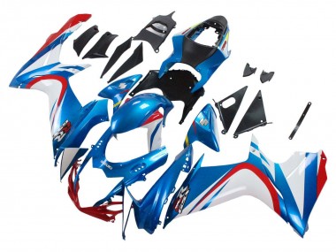 Beste Suzuki GSXR 600 / GSXR 750 Motorrad Verkleidung 2011-2024 - Blau Weiss Rot