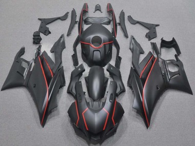Beste Yamaha YZF R3/R25 Motorrad Verkleidung 2019-2021 - Matt Schwarz Rot