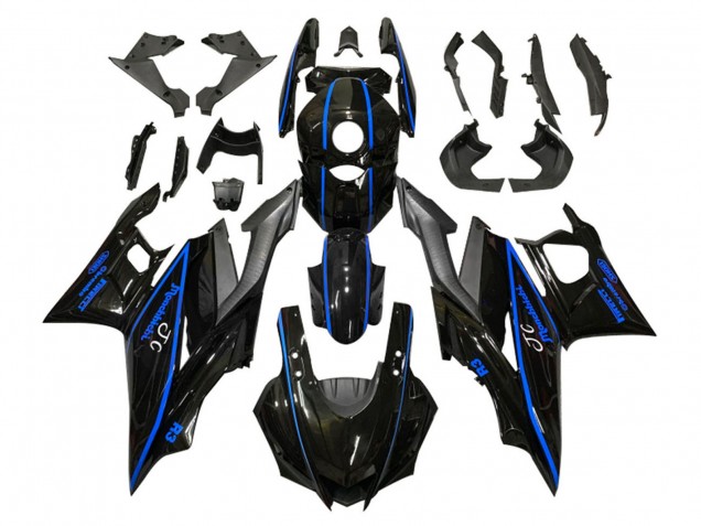 Beste Yamaha YZF R3/R25 Motorrad Verkleidung 2019-2021 - Glanzendes Schwarz Blau Matt Schwarz