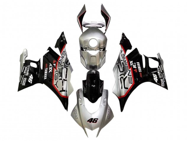 Beste Yamaha YZF R3/R25 Motorrad Verkleidung 2019-2021 - Silber Rot Schwarz 46